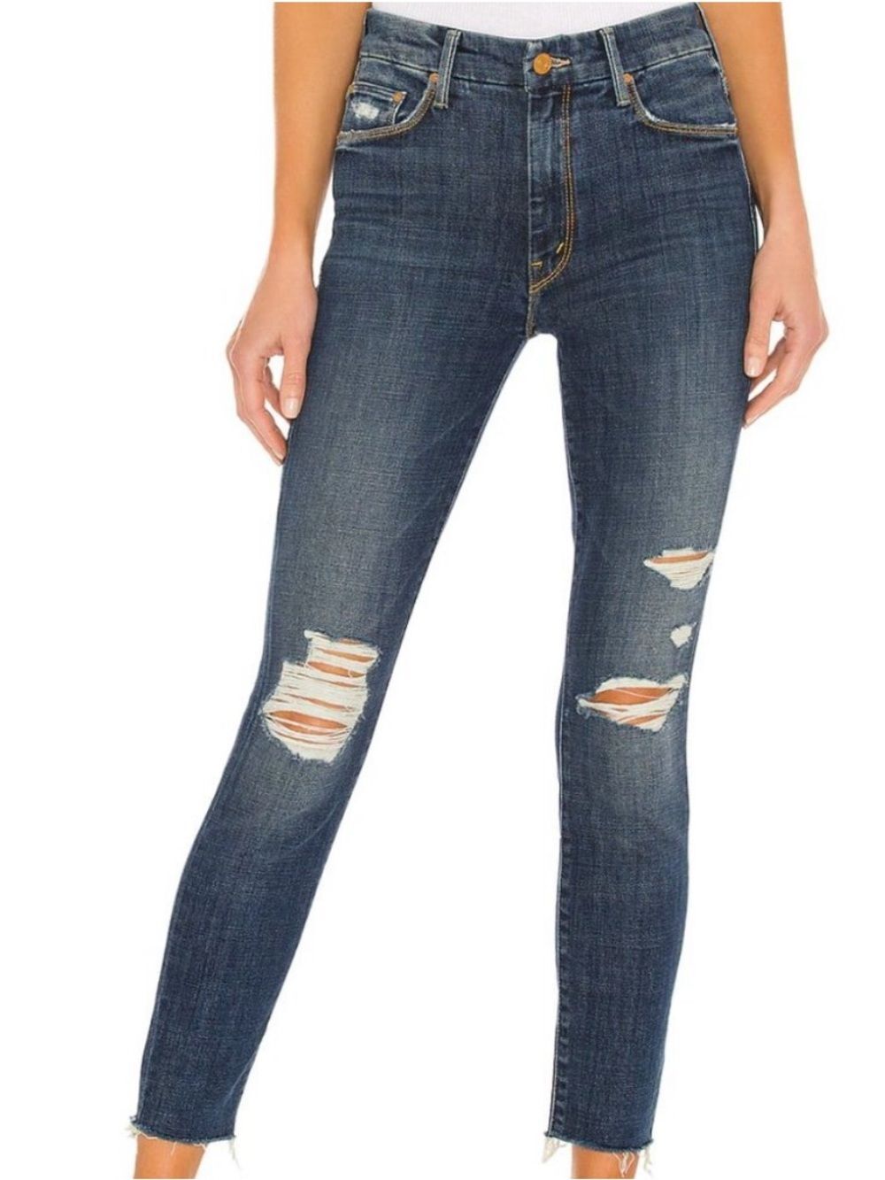 Mother High Waisted Looker Ankle Fray Jean Wicked Wildflower Womens 24